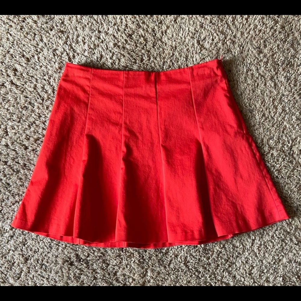 Zara Trafaluc Collection Red Pleated Mini Skirt